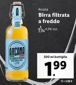 Lidl Arcana Birra filtrata a freddo offerta