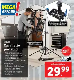 Lidl CRIVIT Cavalletto portabici offerta
