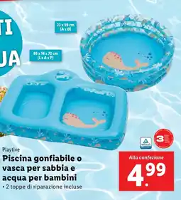 Lidl Playtive Piscina gonfiabile o vasca per sabbia e acqua per bambini offerta