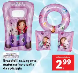Lidl GABBY'S DOLLHOUSE Braccioli, salvagente, materassino o palla da spiaggia offerta
