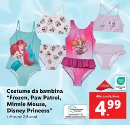 Lidl Costume da bambina "Frozen, Paw Patrol, Minnie Mouse, Disney Princess" offerta