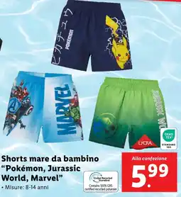 Lidl Shorts mare da bambino "Pokémon, Jurassic World, Marvel" offerta
