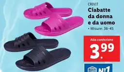 Lidl CRIVIT Ciabatte da donna e da uomo offerta
