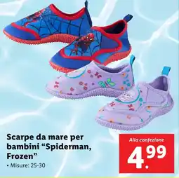 Lidl Scarpe da mare per bambini "Spiderman, Frozen" offerta