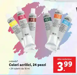 Lidl crelando Colori acrilici, 24 pezzi offerta