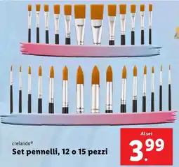 Lidl crelando Set pennelli, 12 o 15 pezzi offerta
