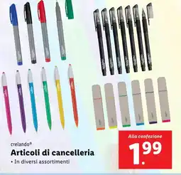 Lidl crelando Articoli di cancelleria offerta