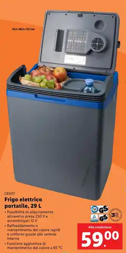 Lidl CRIVIT Frigo elettrico portatile offerta