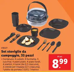 Lidl CRIVIT Set stoviglie da campeggio, 33 pezzi offerta