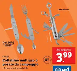 Lidl CRIVIT Coltellino multiuso o posate da campeggio offerta
