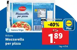 Lidl Milbona Mozzarella per pizza offerta