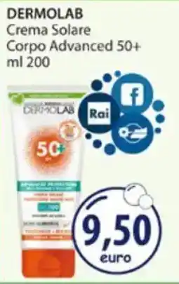 Acqua & Sapone DERMOLAB Crema Solare Corpo Advanced 50+ offerta