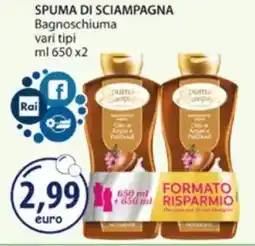 Acqua & Sapone SPUMA DI SCIAMPAGNA Bagnoschiuma vari tipi offerta
