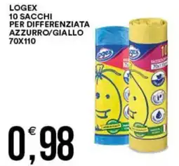 Logex 10 sacchi per differenziata azzurro/giallo