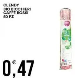 Vantaggio Cash&Carry Clendy bio bicchieri caffè rossi 50 pz offerta