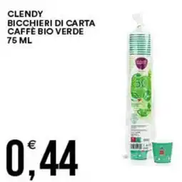 Vantaggio Cash&Carry Clendy bicchieri di carta caffè bio verde offerta