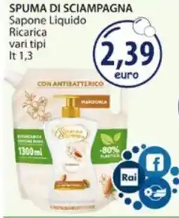 Acqua & Sapone SPUMA DI SCIAMPAGNA Sapone Liquido Ricarica vari tipi offerta