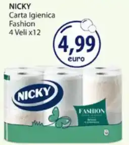 Acqua & Sapone NICKY Carta Igienica Fashion 4 Veli x12 offerta