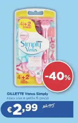 Acqua & Sapone GILLETTE Venus Simply rasoi usa e getta offerta