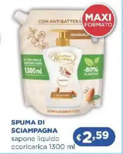 Acqua & Sapone SPUMA DI SCIAMPAGNA sapone liquido ecoricarica offerta
