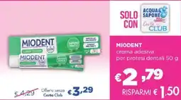 Acqua & Sapone MIODENT crema adesiva per protesi dentali offerta