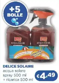 Acqua & Sapone DELICE SOLAIRE acqua solare spray + ricarica offerta