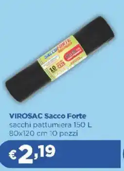 Acqua & Sapone VIROSAC Sacco Forte sacchi pattumiera 150 L 80x120 cm offerta