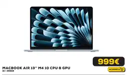 Euronics MACBOOK AIR 13″ M4 10 CPU 8 GPU offerta