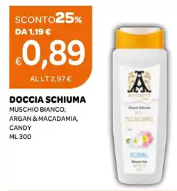 Ekom Doccia schiuma muschio bianco, argan & macadamia, candy offerta