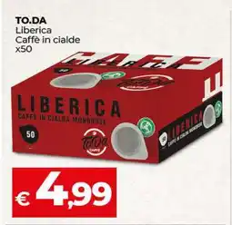 Coop TO.DA Liberica Caffè in cialde x50 offerta