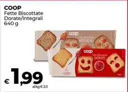 Coop COOP Fette Biscottate Dorate/Integrali offerta