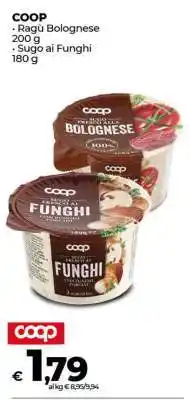 Coop COOP Ragù Bolognese / Sugo ai Funghi offerta
