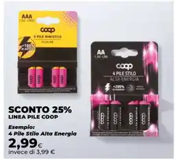 Coop 4 Pile Stilo Alta Energia offerta