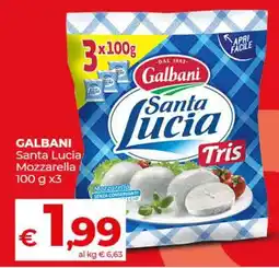 Coop GALBANI Santa Lucia Mozzarella 100 g x3 offerta