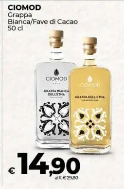 Coop CIOMOD Grappa Bianca/Fave di Cacao 50 cl offerta