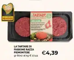 Mercatò La tartare di fassone razza piemontese offerta