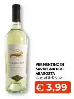 Mercatò Vermentino di sardegna doc ARAGOSTA offerta