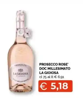 Mercatò Prosecco rose' doc millesimato LA GIOIOSA offerta