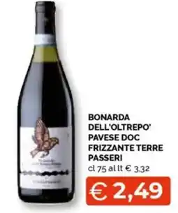 Mercatò Bonarda dell'oltrepo pavese doc frizzante terre passeri offerta