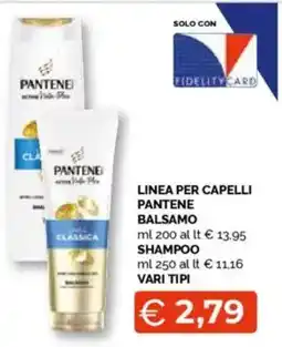 Mercatò Linea per capelli pantene balsamo shampoo offerta