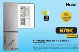 Euronics Haier frigorifero 2D 60 serie 3 HDPW3620CNPK offerta