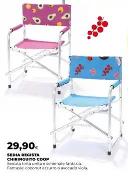 Unicoop Sedia regista chiringuito coop offerta