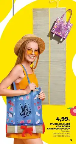 Unicoop Stuoia da mare con borsa chiringuito COOP offerta