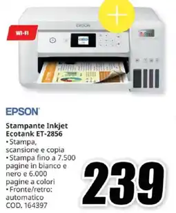 MediaWorld EPSON Stampante Inkjet Ecotank ET-2856 offerta