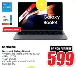 MediaWorld SAMSUNG Notebook Galaxy Book 4 offerta