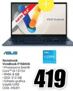 MediaWorld ASUS Vivobook F1504VA offerta