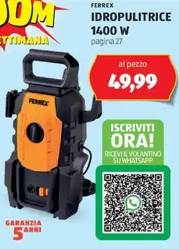 ALDI Ferrex idropulitrice 1400 w offerta
