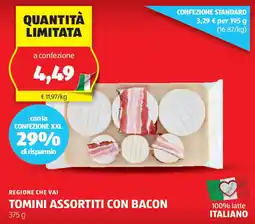 ALDI Regione che vai tomini assortiti con bacon offerta