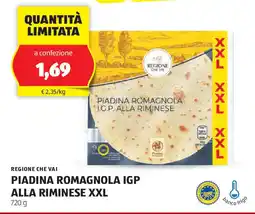 ALDI Regione che vai piadina romagnola igp alla riminese xxl offerta