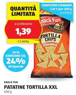ALDI Snack fun patatine tortilla xxl offerta